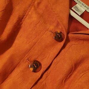 Lightweight orange comfy Requirements jacket size large orange blazer embossed